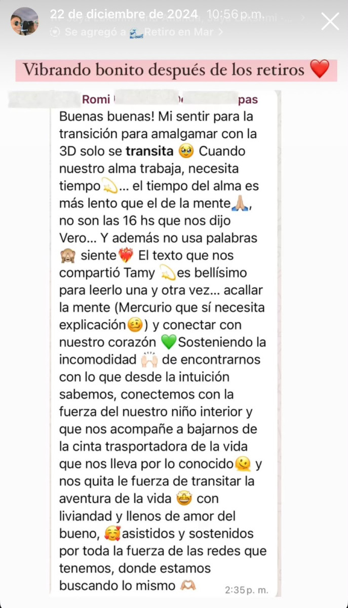 Romi · vibrando bonito después del retiro