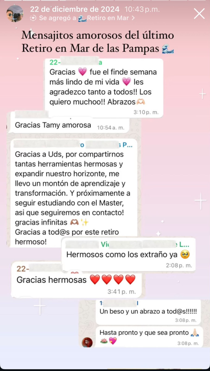 Mensajes después del retiro en Mar de las Pampas